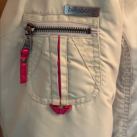 BILLABONG Vintage Y2K Tan/Hot Pink Bomber Jacket - Picture 3 of 14